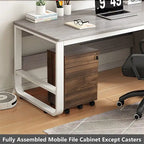 3 Drawers Wood Mobile File Cabinet - 15.7D x 16.3W x 24.4H