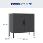 Metal Storage Cabinet with 2 Doors and 2 Adjustable Shelves, Steel Lockable Garage Storage Cabinet, Metal File Cabinet