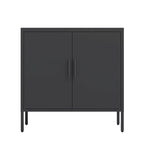 Metal Storage Cabinet with 2 Doors and 2 Adjustable Shelves, Steel Lockable Garage Storage Cabinet, Metal File Cabinet