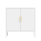 Metal Storage Cabinet with 2 Doors and 2 Adjustable Shelves, Steel Lockable Garage Storage Cabinet, Metal File Cabinet