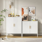 Metal Storage Cabinet with 2 Doors and 2 Adjustable Shelves, Steel Lockable Garage Storage Cabinet, Metal File Cabinet
