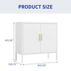Metal Storage Cabinet with 2 Doors and 2 Adjustable Shelves, Steel Lockable Garage Storage Cabinet, Metal File Cabinet