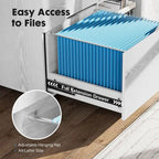 3 Drawer Mobile Lateral Filing Cabinet with Open Storage Shelves Functions as Printer Stand