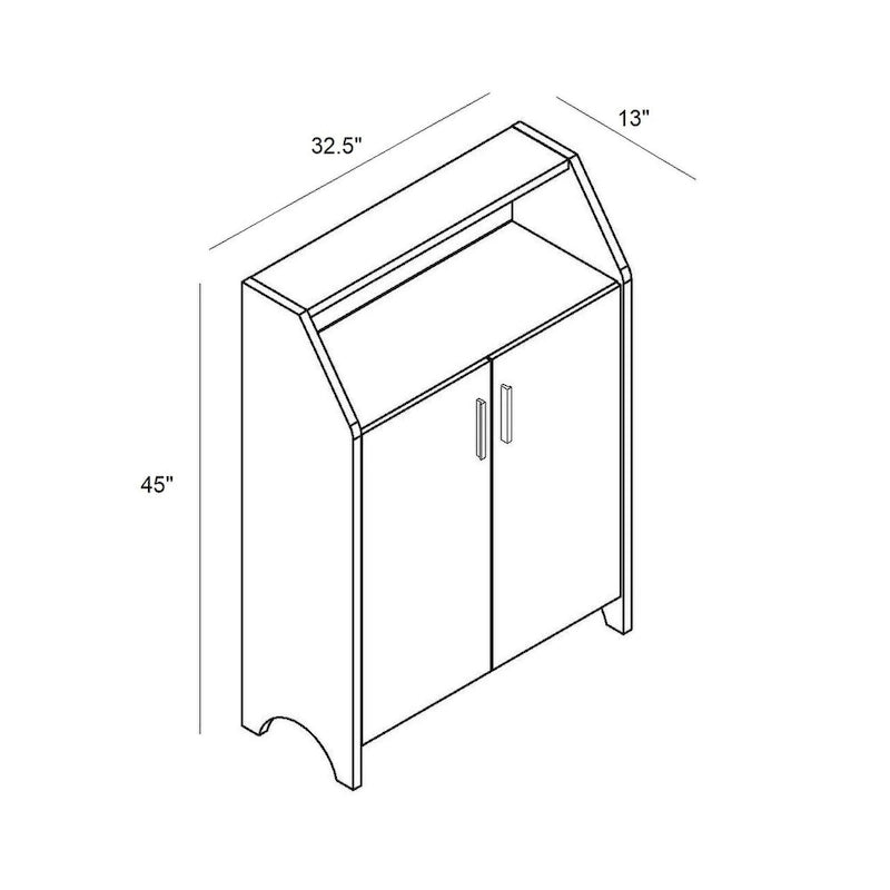 Modern Shoe/Storage Cabinet Two Door with 4 Shelves - Red Cocoa
