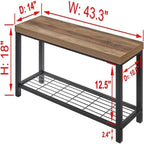 Industrial Entryway Bench - 14D x 43.3W x 18H