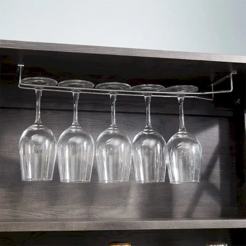 Coffee Bar Cabinet Kitchen Cabinet with Microwave Stand Metal Frame