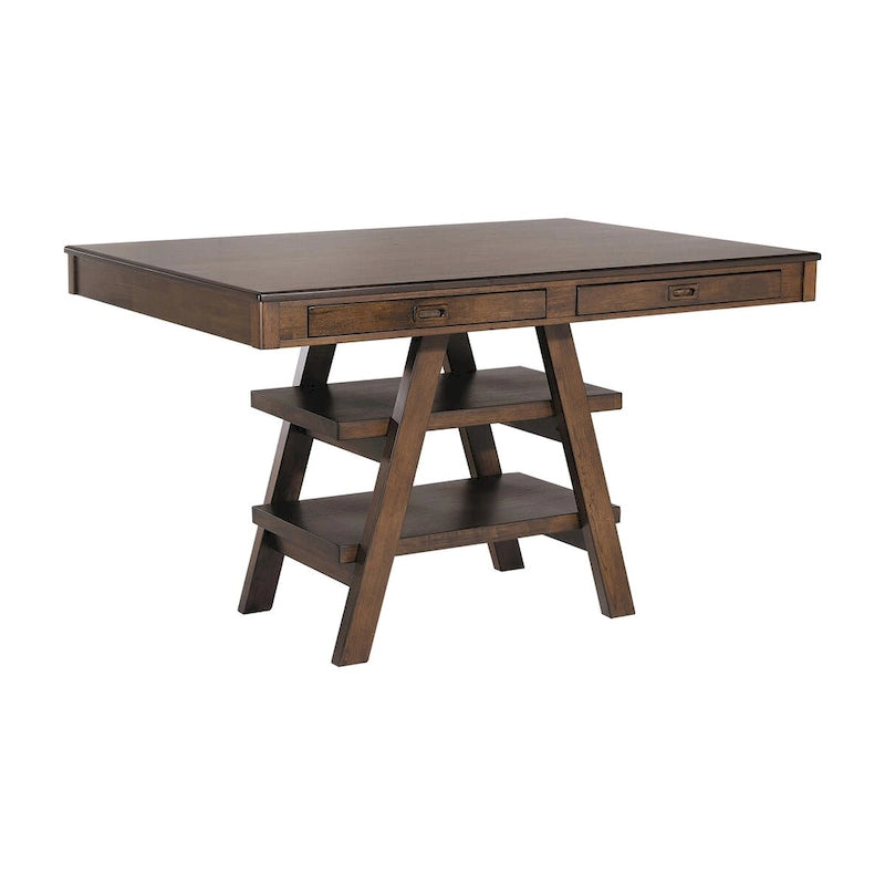 Ferrara Walnut and Brown 9-piece Counter Height Dining Set