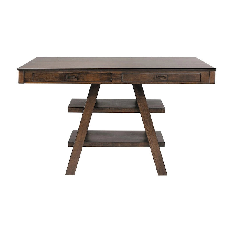 Ferrara Walnut and Brown 9-piece Counter Height Dining Set