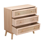 31.5 3-Drawers Rattan Storage Cabinet Rattan Drawer,for Bedroom,Living Room