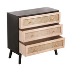 31.5 3-Drawers Rattan Storage Cabinet Rattan Drawer,for Bedroom,Living Room