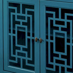 Traditional Vintage Style Wooden Sideboard, Teal Blue