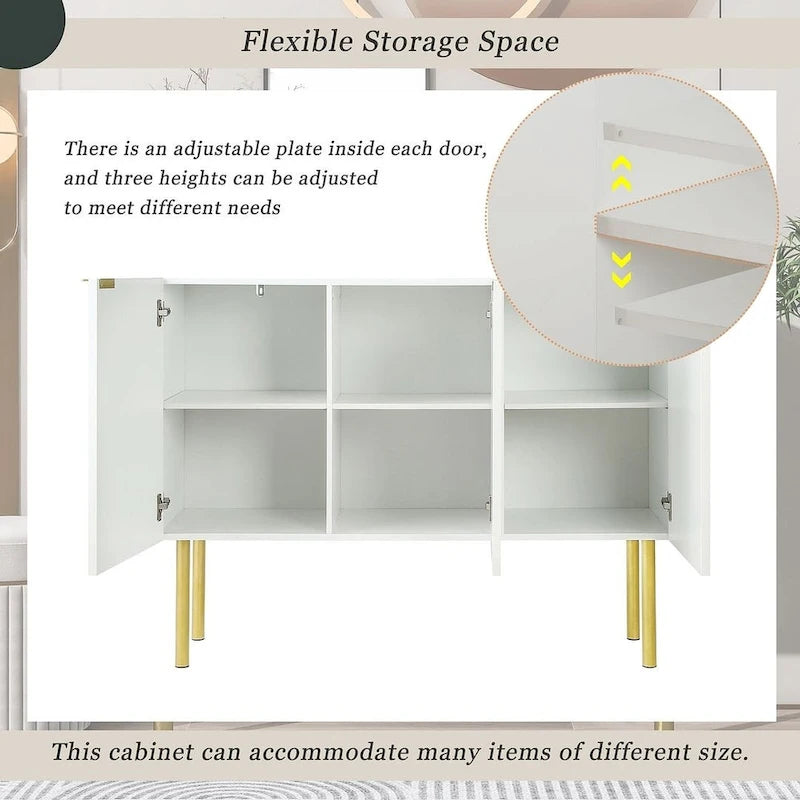 47 Modern Simple Luxury Style with Adjustable Shelves Buffet/Sideboard