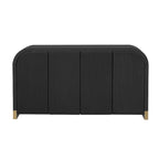 4-door Curved Corner Design Wavy Door Panel Cabinet with Adjustable Shelves