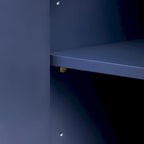 4-door Curved Corner Design Wavy Door Panel Cabinet with Adjustable Shelves