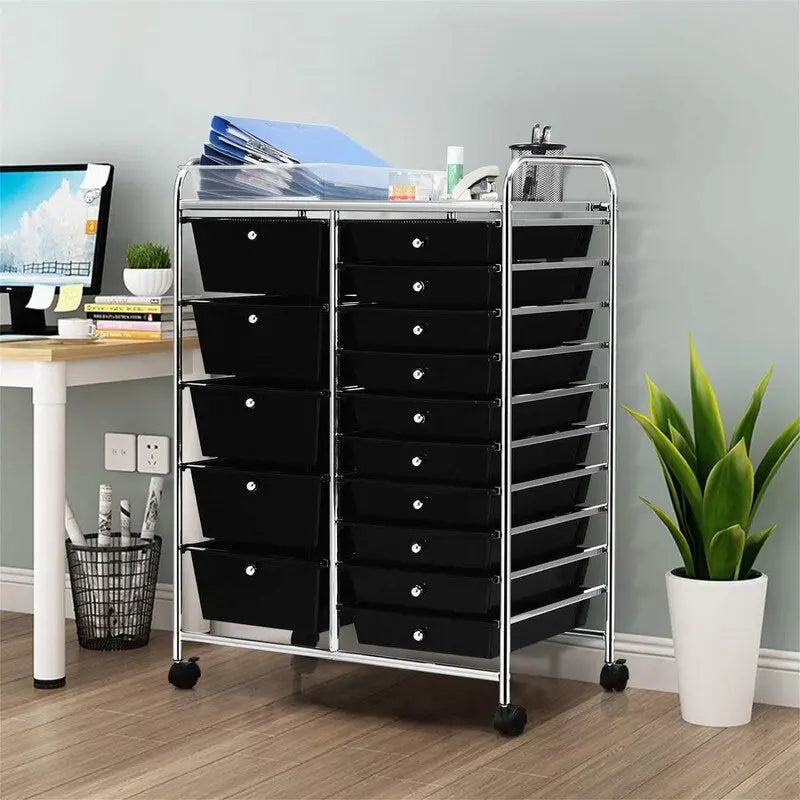 15 Drawer Storage Drawer Cart - 14.5D x 25W x 34.5H