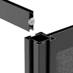 Modular Wall Room Divider System - Black Frame - 70 x 70 Starter Wall - Wide Paneling