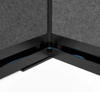 Modular Wall Room Divider System - Black Frame - 70 x 70 Starter Wall - Wide Paneling