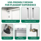 71H Metal Garage Storage Cabinet,White Tool Steel Locking Cabinet with Doors and 3 Adjustable Shelves