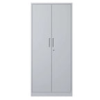 71H Metal Garage Storage Cabinet,White Tool Steel Locking Cabinet with Doors and 3 Adjustable Shelves
