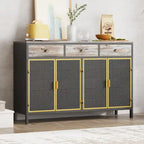 48 Wide 4 Doors Modern Sideboard with 3 Top Drawers