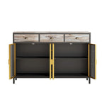 48 Wide 4 Doors Modern Sideboard with 3 Top Drawers