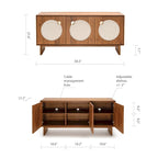 Studio London Orka Wide Modern Walnut Effect Cabinet Sideboard