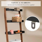 Over-The-Toilet Storage Shelf with Ladder Design 3 Trays - 23.6 W x 8.5 D x 65.5 H