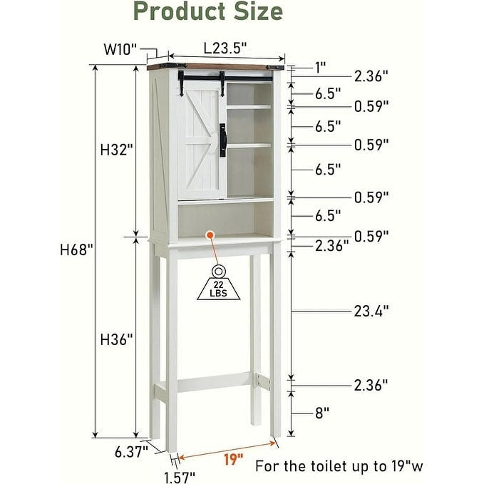 Farmhouse Over The Toilet Storage Cabinet, Cabinet Over Toilet
