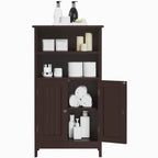 Yaheetech 5-Tier Wooden Bathroom Floor Cabinet with Adjustable Shelf