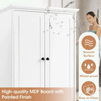 Bathroom Storage Cabinet with 2 Doors and 4 Drawers