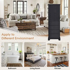 Bathroom Storage Cabinet with 2 Doors and 4 Drawers