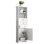 10 in. W x 22 in. D x 68.3 in. H White MDF Linen Cabinet with 3 Drawers and Adjustable Shelves