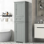 Freestanding Storage Cabinet with Drawer and Adjustable Shelf