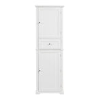 Freestanding Storage Cabinet with Drawer and Adjustable Shelf