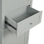 Freestanding Storage Cabinet with Drawer and Adjustable Shelf