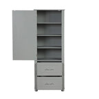 Tall Freestanding Bathroom Storage Cabinet with Two Drawers and Adjustable Shelf