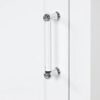 Tall Freestanding Bathroom Storage Cabinet with Two Drawers and Adjustable Shelf
