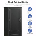 Tall Freestanding Bathroom Storage Cabinet with Two Drawers and Adjustable Shelf