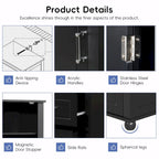 Tall Freestanding Bathroom Storage Cabinet with Two Drawers and Adjustable Shelf