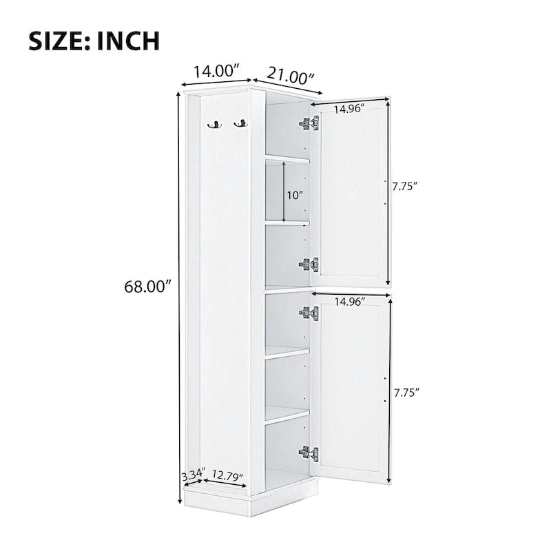 Freestanding Storage Cabinet with Hook