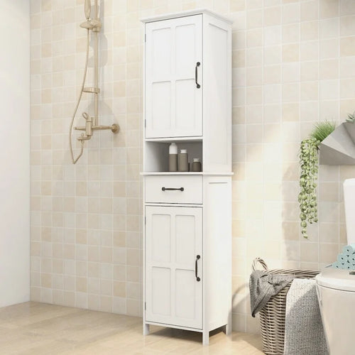 64.96 in. H White Double Door Slim Floor Standing Cabinet