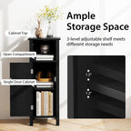 Bathroom Floor Cabinet with 3-Height Adjustable Shelf - 12D x 12W x 31.5H
