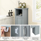 Bathroom Floor Cabinet with 3-Height Adjustable Shelf - 12D x 12W x 31.5H