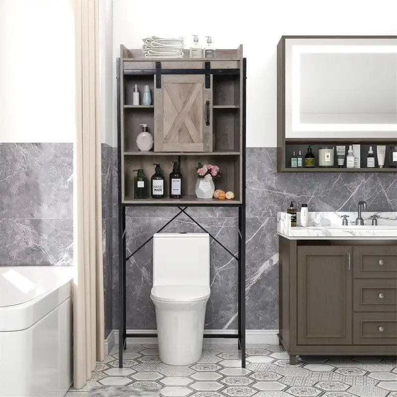 Over The Toilet Storage Cabinet - 9.25D x 25.4W x 67.7H