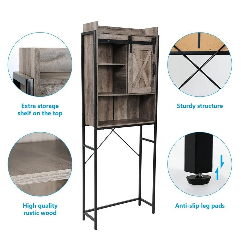 Over The Toilet Storage Cabinet - 9.25D x 25.4W x 67.7H