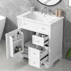 Bathroom Vanity Cabinet with Sink Top,Door and Two Drawers