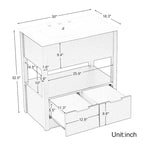 Bathroom Cabinet with Open Storage Shelf and Two Drawers