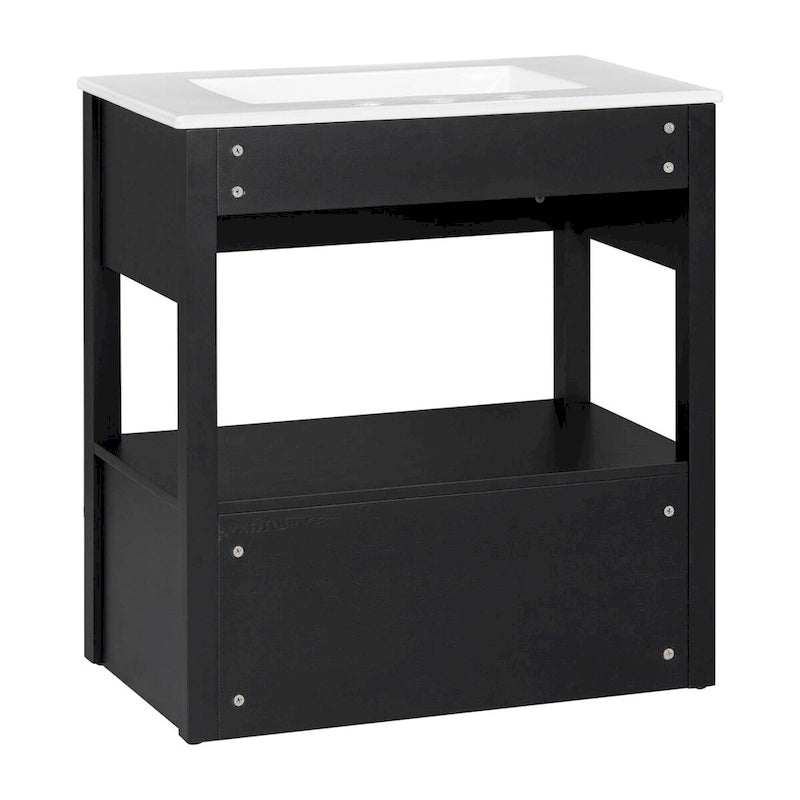 Bathroom Cabinet with Open Storage Shelf and Two Drawers