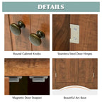 Bathroom Storage Cabinet with Adjustable Shelves Freestanding Floor Cabinet - 17.2L x 17.2W x 31.5H