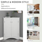 Bathroom Storage Cabinet with Adjustable Shelves Freestanding Floor Cabinet - 17.2L x 17.2W x 31.5H